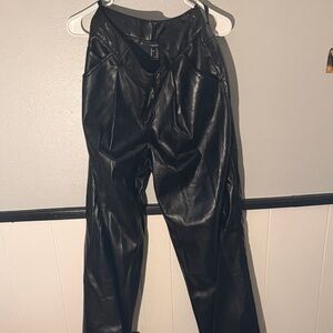 Black Faux Leather Pants